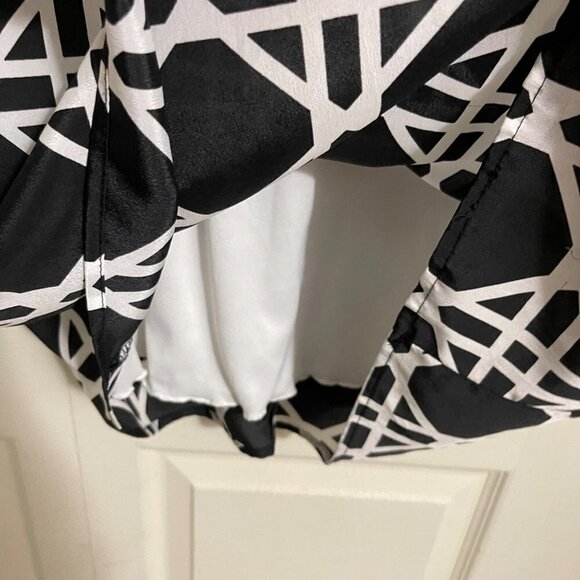 Everly Womens Black White Geometric Stripe Sleeveless Career Shift Dress Medium - Picture 6 of 7